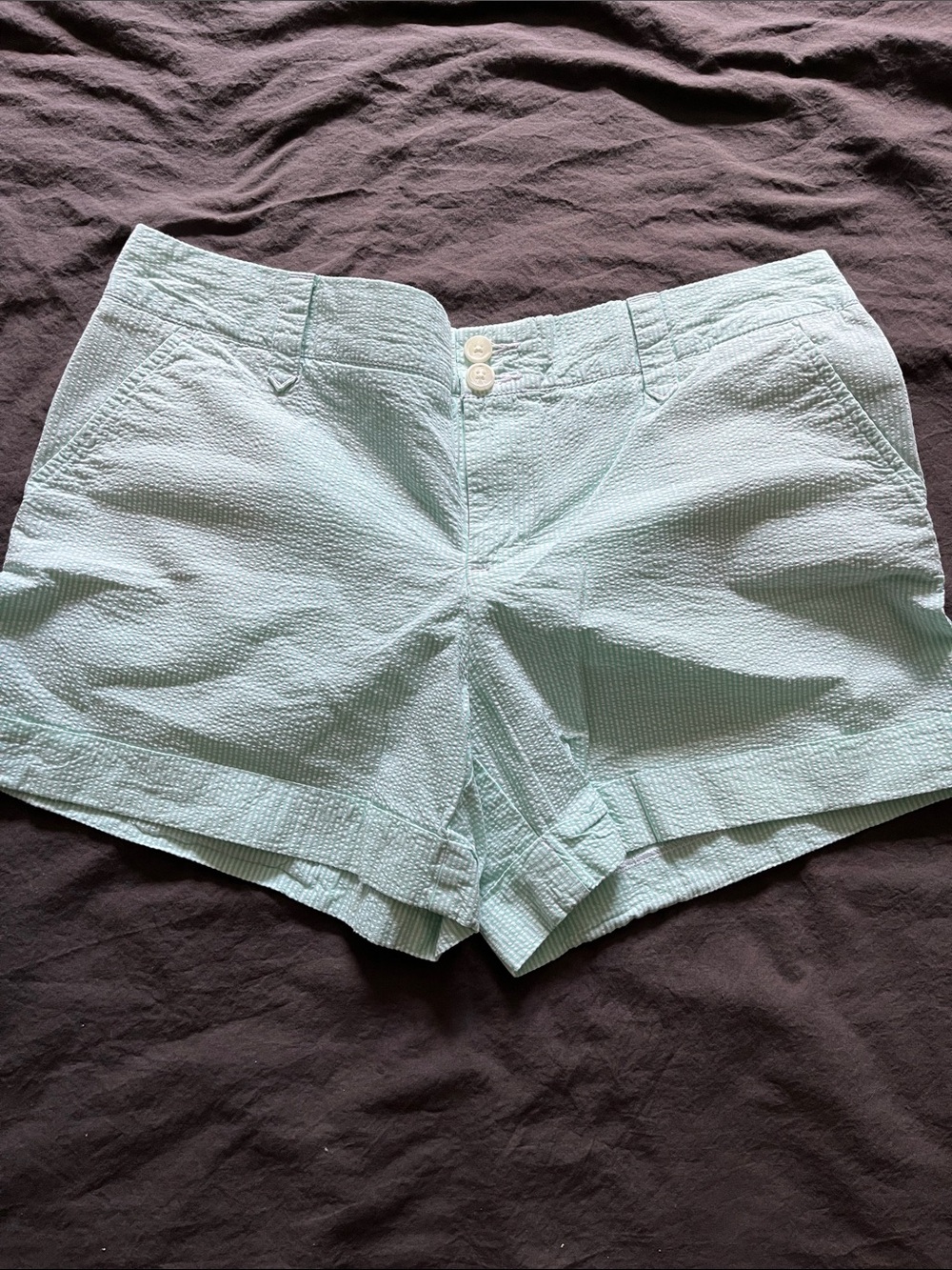 Tommy Hilfiger Light Mint Seersucker Shorts vintage